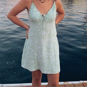 Green floral sundress
